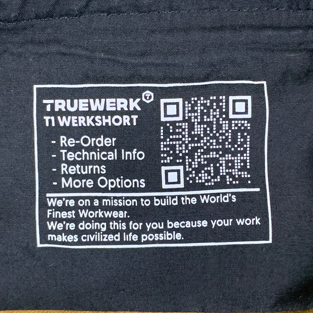 Truewerk T1 Werkshort Men 32 Sand Tan Technical Work Shorts 4-Way Stretch Pocket - Picture 5 of 12